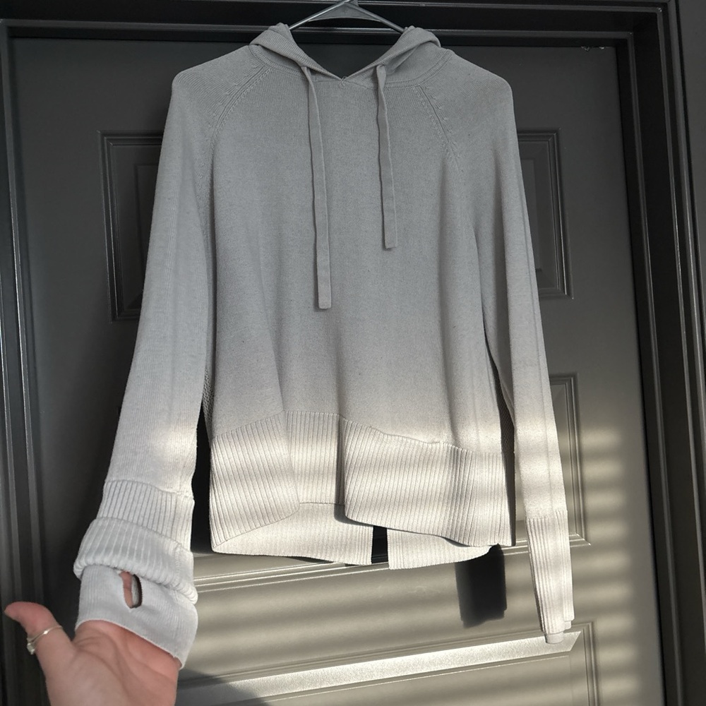 Athleta Heather Gray Knit Hoodie